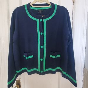 J. Crew Tipped Sweater-Jacket